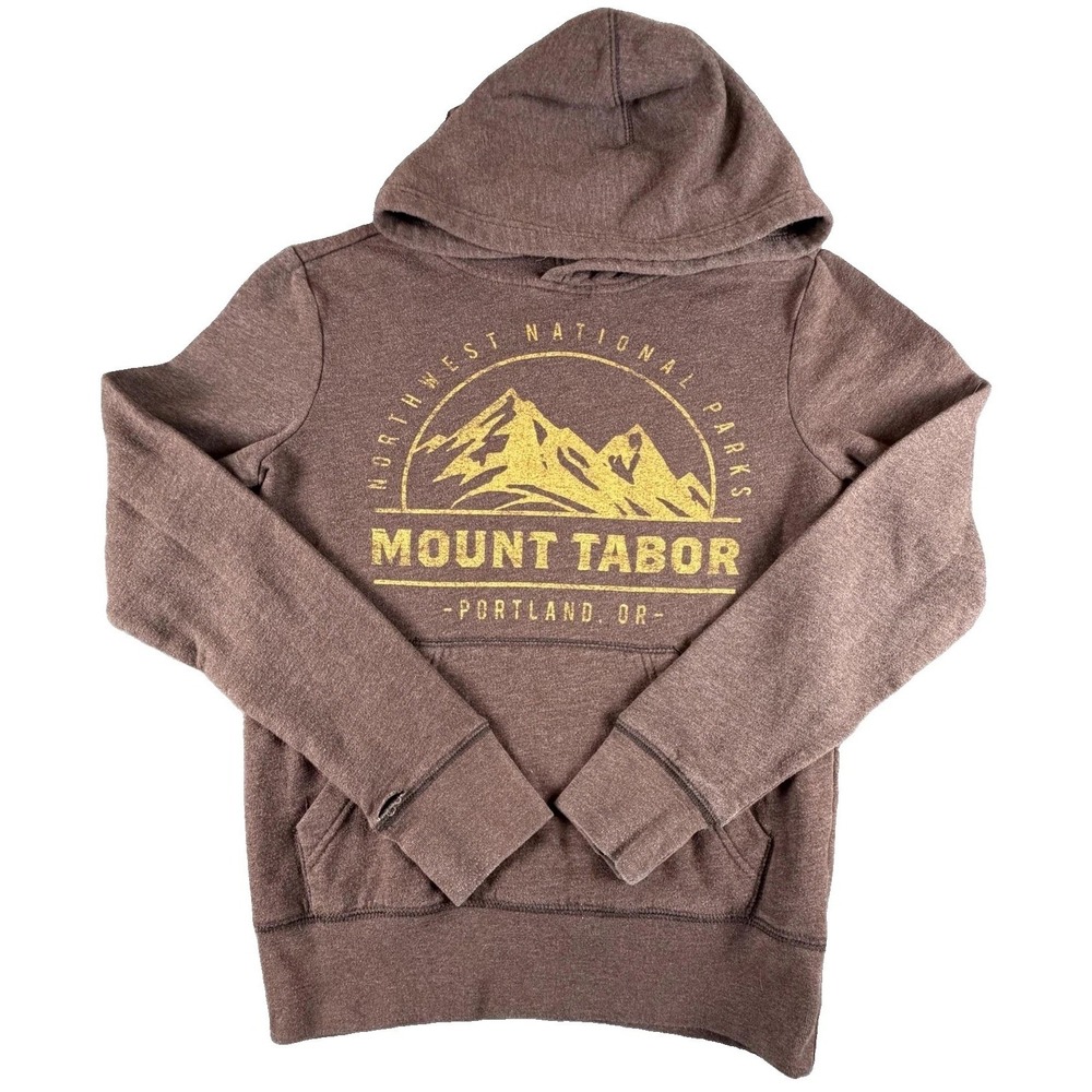 Aéropostale Hoodie Womens XS Brown Fleece Mount Tabor Pullover Portland Graphic